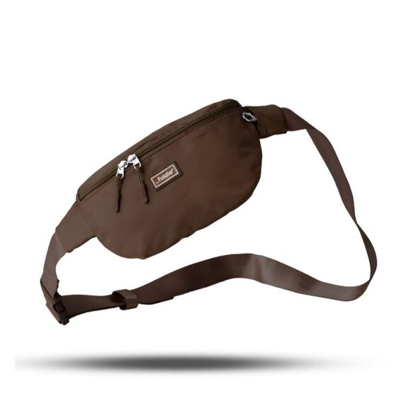Foldie Brown RFID Safe Waist Bag With Cut-Resistant Strap & Lockable Zipper - Picture 1 of 4